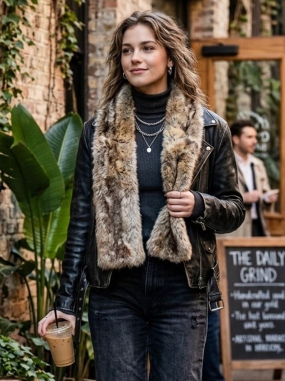 Faux fur stole